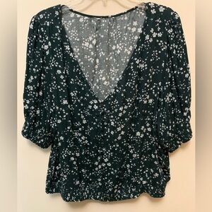 Gorgeous VISCOSE Floral Green Women's Top